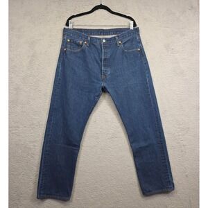 Levis 501 Jeans Mens 38x32 Blue Original Fit Button Fly Medium Wash Denim 35x29